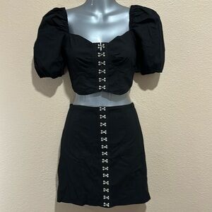 HOT & DELICIOUS 2 Piece Miniskirt and Crop Top Set Clubwear, Size M, NWT